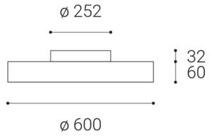 LED2 1110833 RINGO 60 P/N, stropné okrúhle svietidlo 600mm 54W+6W/4940lm 3000K čierna