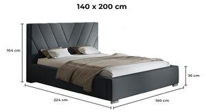 - Moderná čalúnená posteľ VIVIAN ROZMER: 120 x 200 cm, FARBA NÔH: biela