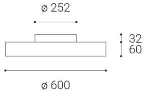 LED2 1110833 RINGO 60 P/N, stropné okrúhle svietidlo 600mm 54W+6W/4940lm 3000K čierna
