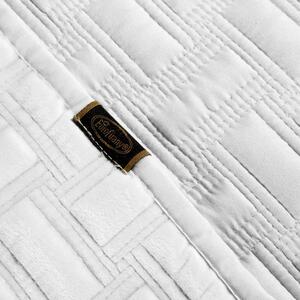 Eurofirany Zamatový prehoz PREMIUM RIA biely s geometrickým vzorom biela Polyester 170x210 cm