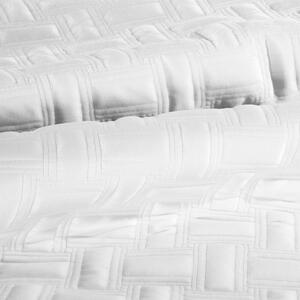 Eurofirany Zamatový prehoz PREMIUM RIA biely s geometrickým vzorom biela Polyester 170x210 cm