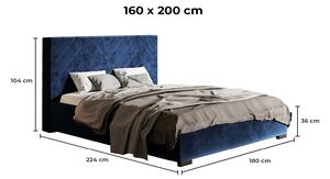 - Luxusná manželská posteľ OPAL ROZMER: 120 x 200 cm, FARBA NÔH: biela