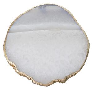 CRYSTAL Podtácok z drahých kameňov 10 cm - biela