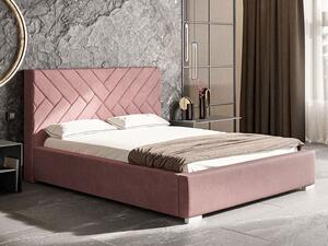 - Moderná čalúnená posteľ PAULA ROZMER: pre matrac 120 x 200 cm, FARBA NÔH: chrómová