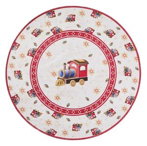 Červený okrúhly koberec s vianočným motívom ø 160 cm Toy's Delight Train – Villeroy&Boch