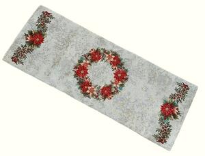 TEXICOP Vianočný gobelínový obrus 100x100cm 1193NA vianočné ruže natur Bavlna/Acryl/Pes 100x100 cm