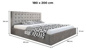 - Škandinávska čalúnená posteľ JAMIE ROZMER: 120 x 200 cm