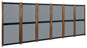 6-panelový paraván čierny 420x170 cm