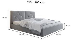 - Moderná čalúnená posteľ BIANCA ROZMER: 120 x 200 cm