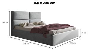 - Škanidnávska čalúnená posteľ KELLY ROZMER: 120 x 200 cm