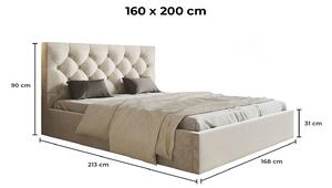 - Dizajnová čalúnená posteľ ELLIE ROZMER: 120 x 200 cm