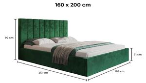 - Minimalistická čalúnená posteľ ALEXIS ROZMER: 140 x 200 cm