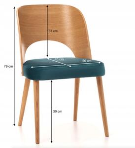 - Luxusná dubová stolička SEA - modrá