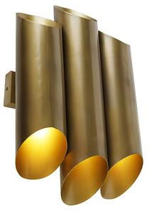 Priemyselné nástenné svietidlo mosadzné 6 svetiel - Whistle