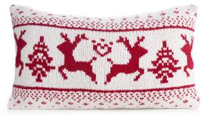 Eurofirany Vianočná obliečka na vankúš NOEL 1 z mäkkého úpletu so vzorom v škandinávskom štýle biela Polyester 30x50 cm