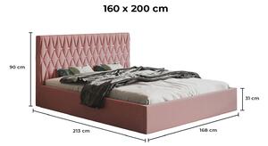 - Luxusná čalúnená posteľ GIA ROZMER: 120 x 200 cm