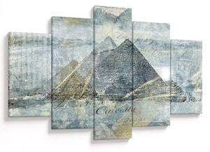 Obraz - Pyramídy v modrom filtri (150x105 cm)