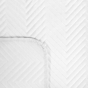 Eurofirany Prehoz cez kreslo SIMONA z jemného a matného zamatu, prešívaný vzorom rybej kosti biela Polyester 70x160 cm