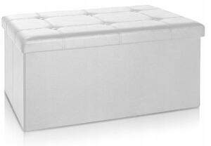 FoxBox Skladací taburet, pufa Classic biely