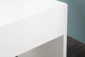 Nemecko - Dizajnový pracovný stôl FAST TRADE 120 cm s vysokým leskom, biely