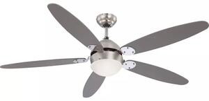 GLOBO 0308 AZURA stropný ventilátor s osvetlením na päticu E14 1320 mm s ťahovým vypínačom nikel