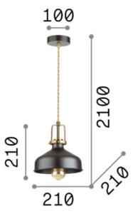 IdealLux 249056 ERIS-1 SP1 závesné svietidlo 210mm E27 1x60W IP20 čierna