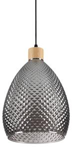 IdealLux 238746 BERGEN-1 SP1 závesné svietidlo E27 1x60W IP20 dymové sklo s chrómovým efektom