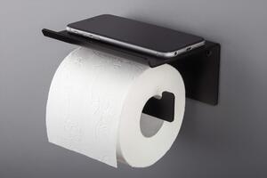 Deante Mokko, nástenný držiak wc papiera s poličkou, čierna matná, ADM_N221