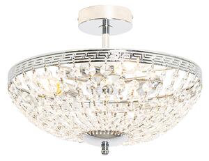 Klasické stropné oceľové svietidlo s krištáľovými 3 svetlami - Mondrian