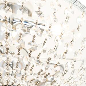 Klasické stropné oceľové svietidlo s krištáľovým 3-svetlom - Mondrian