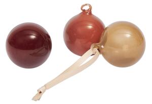 Ferm Living Vianočné banky Glass Baubles S set 3 ks, roseate opaque