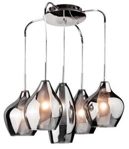 AZZARDO AZ0722 DECOline AMBER MILANO 5 CHROME stropné závesné svietidlo 5xG9 40W IP20 chróm