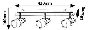 Rabalux 5023 Harold kúpeľňové nástenné LED svietidlo 430mm 15W/1200lm 4000K IP44 chróm/čierna/opálové sklo