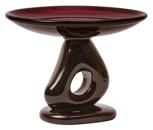 Ferm Living Sklenený podnos Damo Ø30, dark grape