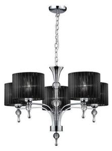 AZZARDO AZ0499 DECOline IMPRESS 5 BLACK stropné závesné svietidlo 5xE27 50W IP20 čierna