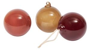 Ferm Living Vianočné banky Glass Baubles L set 3 ks, roseate opaque