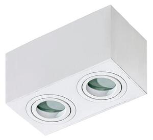 AZZARDO AZ2823 DECOline BRANT 2 SQUARE IP44 WHITE prisadené bodové svietidlo/spot 2xGU10 50W IP44 biela