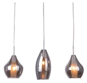 AZZARDO AZ2149 DECOline AMBER MILANO 3 CHROME stropné závesné svietidlo 3xG9 40W IP20 chróm