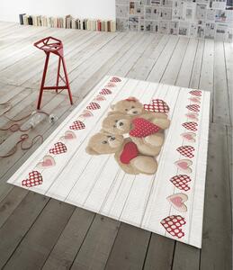 Ženilkový koberec Medvedík červený Made in Italy