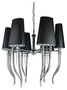 AZZARDO AZ1390 DECOline DIABLO 6 BIG BLACK stropné závesné svietidlo 12xE14 11W IP20 čierna/chróm