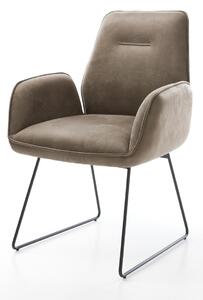 DELIFE Jedálenská stolička Zoa-Flex mikrovlákno taupe vintage tenká podstava čierna vrecková pružina