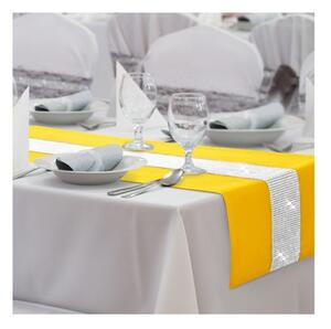 Behúň na stôl Glamour so zirkónmi žltý