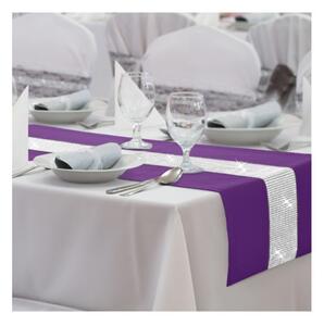 Behúň na stôl Glamour so zirkónmi fialový