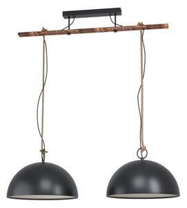 Eglo Vintage 43397 HODSOLL Závesné svietidlo E27 2x40W čierna, hnedá
