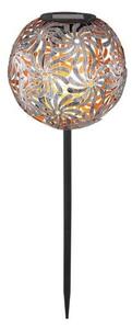 Globo 33632 solárne svietidlo dekoratívne, zapichovacia guľa s ozdobným dierovaním D185mm LED 0,06W 3000K, vrátane batérie 1xAA Ni-Mh 300mAh, IP44, strieborná