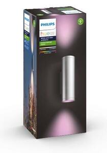 Philips Hue 17463/47/P7 exteriérové nástenné svietidlo Appear 2x8W/1200lm 2000-6500K, RGB IP44 nerez