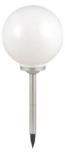 Globo 3378 solárne svietidlo zapichovacia guľa D300mm LED 0,06W 4000K, 1x Ni MH AA 600mAh, IP44, strieborná, biela