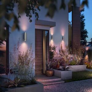 Philips Hue 17463/47/P7 exteriérové nástenné svietidlo Appear 2x8W/1200lm 2000-6500K, RGB IP44 nerez