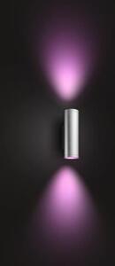 Philips Hue 17463/47/P7 exteriérové nástenné svietidlo Appear 2x8W/1200lm 2000-6500K, RGB IP44 nerez