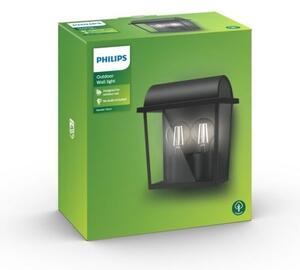 Philips 17235/30/PN Harvest nástenné exteriérové svietidlo 2xE27 IP44 čierna